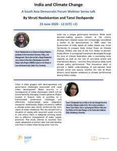, Webinar Series &#8211; India and Climate Change