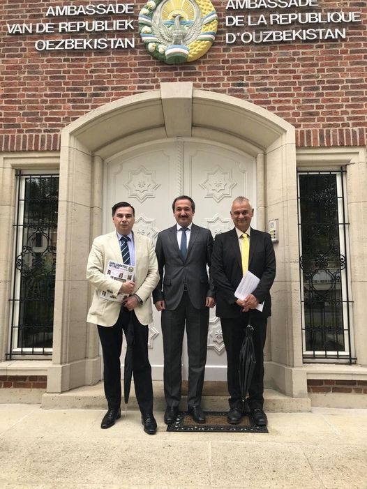 , Paulo Casaca and Siegfried O. Wolf, at the Embassy of Uzbekistan in Brussels, with Minister-Counsellor Ravshan Mamatov to discuss the role of Uzbekistan in promoting stability, peace and development in Afghanistan