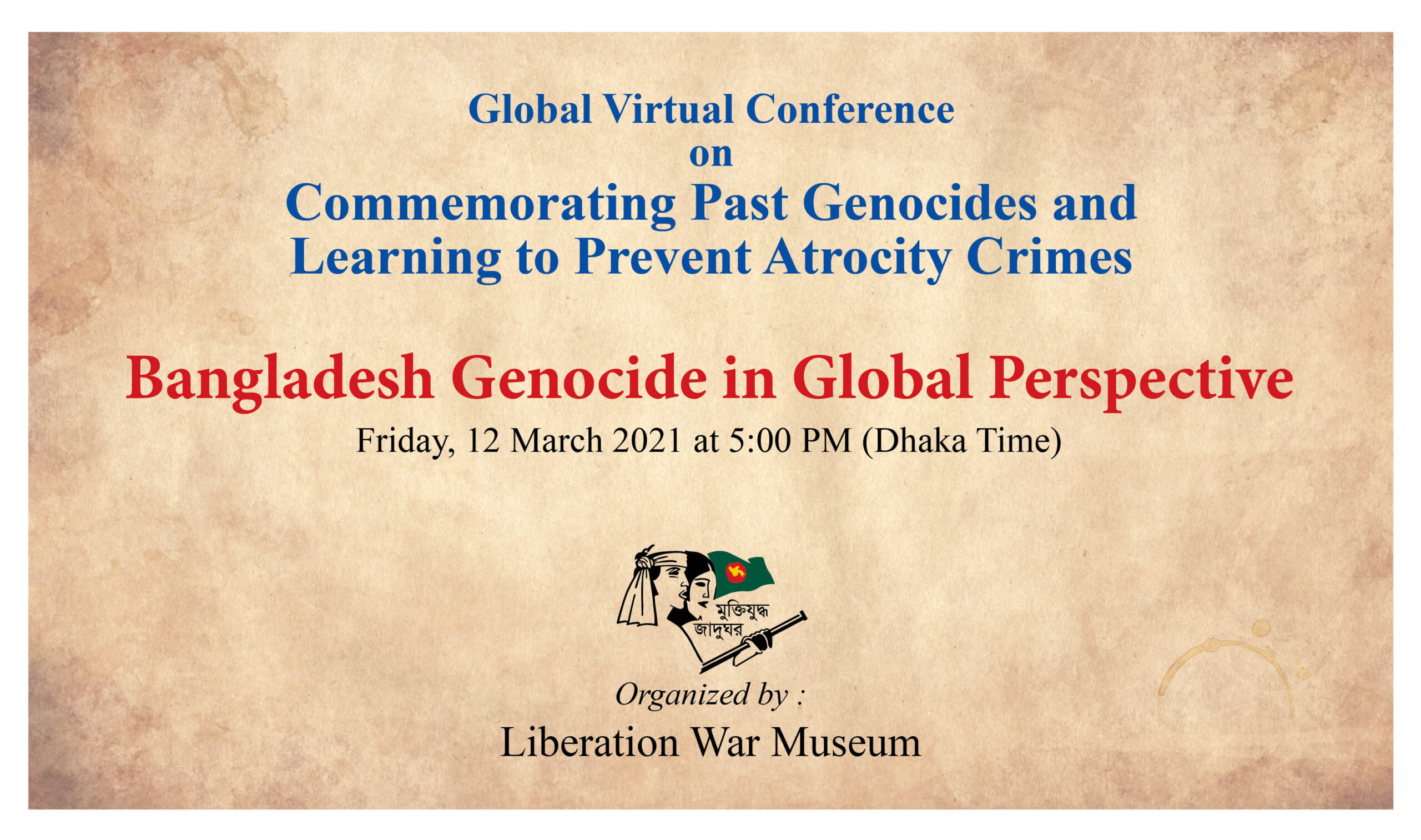 , ‘Global Virtual Conference on commemorating past genocides and learning to prevent atrocity crimes’