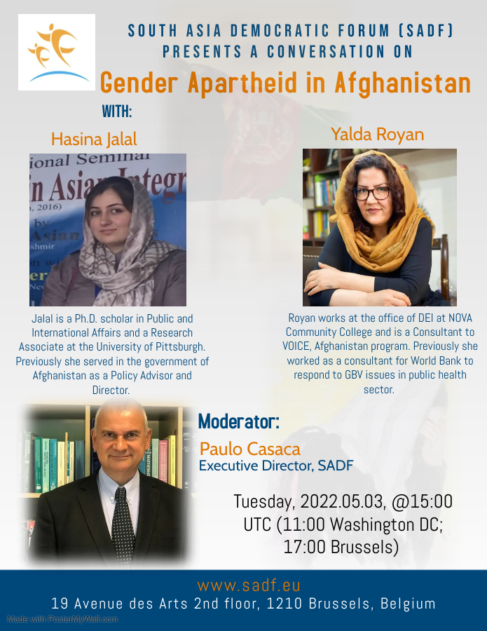 , SADF Conversation on &#8216;Gender Apartheid in Afghanistan&#8217;