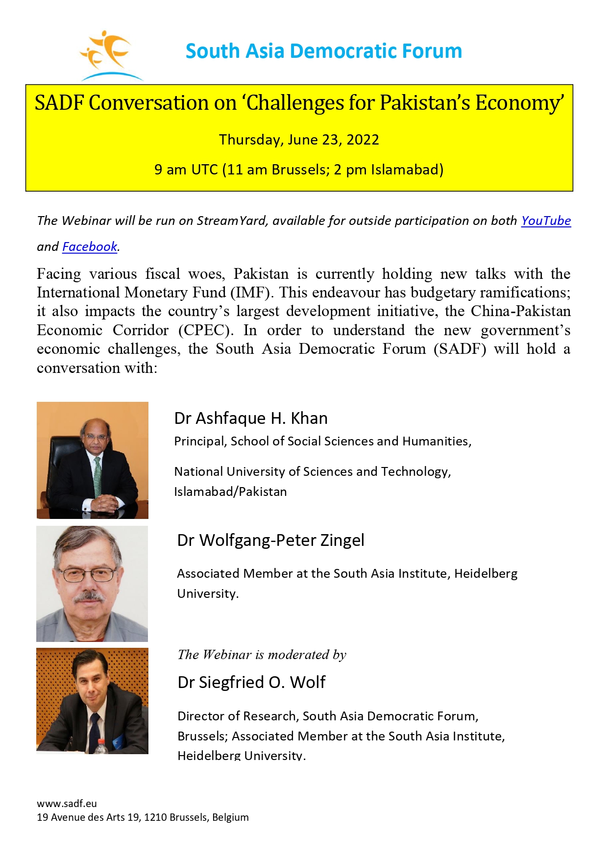 , SADF Conversation on ‘Challenges for Pakistan’s Economy’