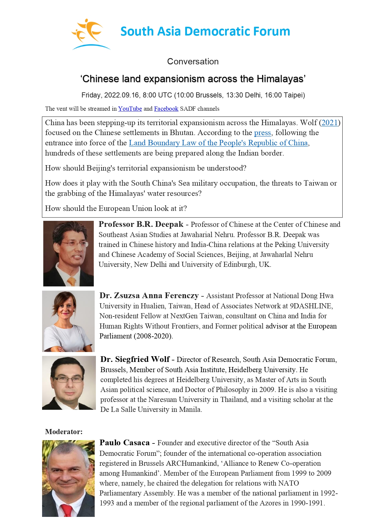 , Conversation ‘Chinese land expansionism across the Himalayas’