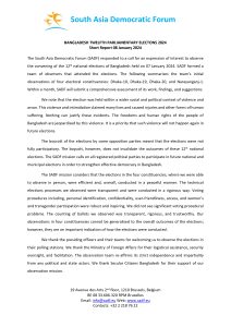 Bangladesh Election Observer Mission, SADF observes Bangladesh Election 2024